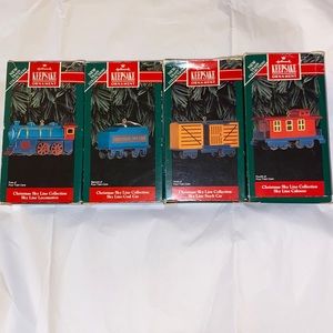 Hallmark Ornament Set of 4-Christmas Sky Line Collection-Cast Metal 1992